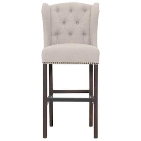 Maison Upholstered Barstool with Classic Wing Back